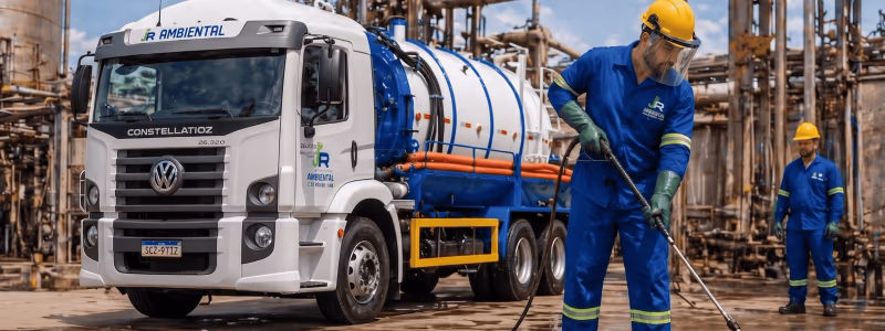 Hidrojateamento industrial em Campinas - JR Ambiental